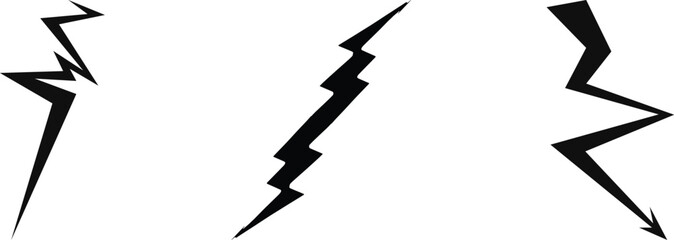 lightning bolt icon Lightning bolt vector icon set, black lightning icon designs on white background.Lightning bolt icons set. Power energy icon sign in filled, thin, line, outline