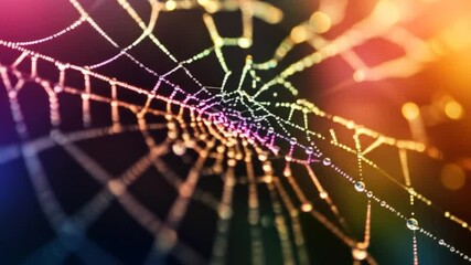 Detailed web structure with light and color effects
