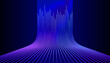 © gusense - Futuristic abstract background showing a data flow waterfall. Glowing blue and purple lines symbolize high-speed internet, fiber optics, and big data processing.