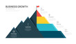 © Feelplus Creator - Business Growth infographic template. mountain 4 steps to success with icon. presentation vector infographics.