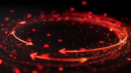 Wall Mural - Abstract Background of Light Trails with Arrows in Red and Orange Swirling Motion Creating Dynamic Energy and Depth for Creative Projects and Designs