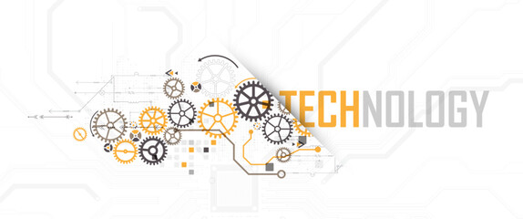 Wall Mural - Abstract technology background. Cogwheels theme. Vector illustration
