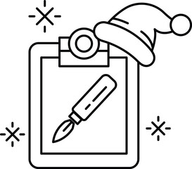 Canvas Print - A clipboard with a pen on it and a hat on top of it