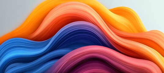 Canvas Print - Vibrant and Colorful Fluid Shapes in a Digital Illustration for Modern Design Projects and Media