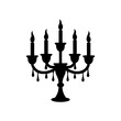 © Borsa - Silhouette of a candelabra with candles on transparent background