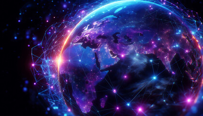 Wall Mural - space light earth energy globe star