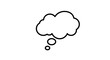 © ARSM D - Empty white thought bubble outline icon symbol representing ideas imagination contemplation and communication with simple clean lines isolated on white background