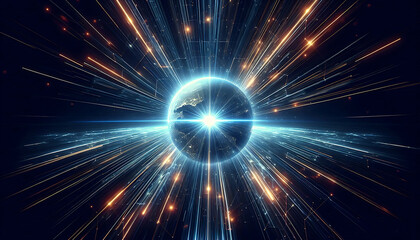 Wall Mural - space light earth energy globe star