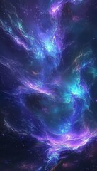 Wall Mural - Breathtaking Cosmic Tapestry A Captivating Deep Space Nebula with Ethereal Violet and Azure Hues