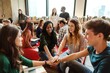 © Rawpixel.com - Diverse group of young adults collaborating in a library. Students of various ethnicities and genders engage in teamwork and study. Collaborative learning environment. Diverse people in library.