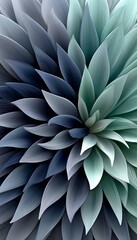 Canvas Print - Abstract Flower Burst in Cool Tones with Ethereal Glow and Sharp Petals for Artistic Background