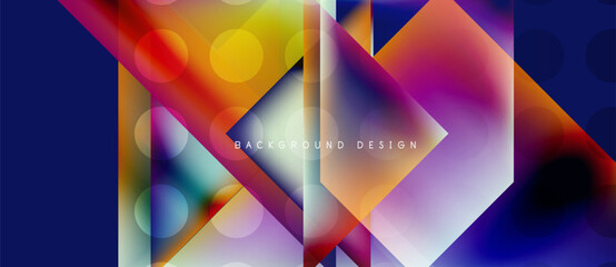 Wall Mural - Abstract geometric shapes, vibrant colors, dynamic composition. Modern design elements create visually appealing background.