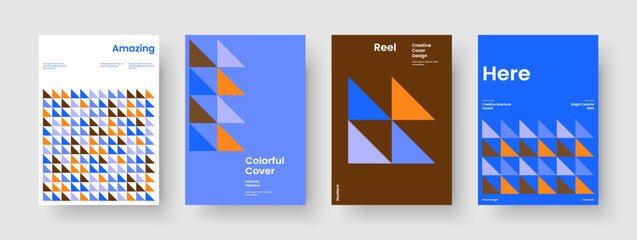 Wall Mural - Abstract Flyer Template. Geometric Poster Design. Isolated Background Layout. Business Presentation. Banner. Book Cover. Report. Brochure. Handbill. Journal. Magazine. Notebook. Newsletter. Catalog