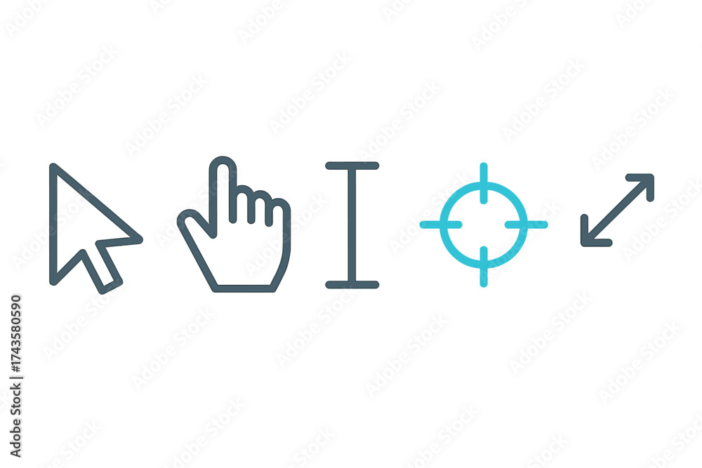 Stock-Vektorgrafik „Essential computer interface cursor symbols ...