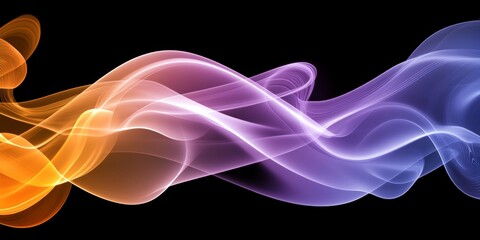 Canvas Print - Vibrant Abstract Energy Field with Orange, Blue, and Magenta Undulating Waveforms and Gradients