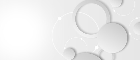 Wall Mural - modern white and gray circle gradient trendy background