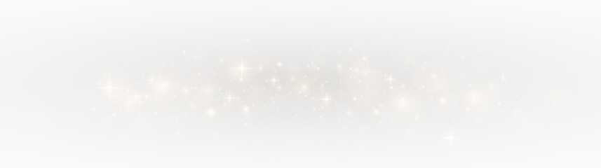 Wall Mural - Dust of golden stardust with bright sparkling particles, glowing bokeh, and magical festive celebration effects.