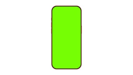 Wall Mural - animated smartphone with green screen mockup smoothly zooming on white background. perfect for app d