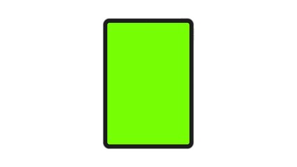 Wall Mural - animated tablet with green screen mockup smoothly zooming on white background. perfect for app demos