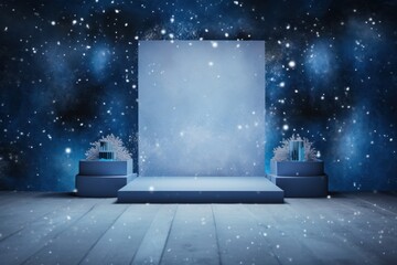 Wall Mural - Snow night astronomy lighting.