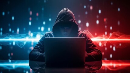Cybersecurity Threat: An Anonymous Hacker Working on Computer, Digital Network Activity