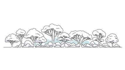 Wall Mural - Top View Green Trees Vector Set – Botanical Elements for Outdoor Plan, Map, and Architecture Drawing