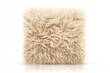 © DigitalFrame - Luxurious beige faux fur square cushion for cozy home decor and modern living spaces