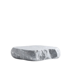 Elegant gray rock pedestal for product placement on transparent background