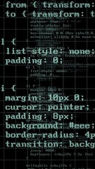 Computer cyber attack hacking code overlays animate on black grid screen