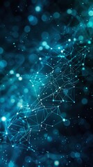 Wall Mural - An abstract network of glowing dots and lines on a dark background, reminiscent of digital technology. Suitable for topics related to innovation 