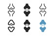 © Coosh448 - Neuroscience Logo Variations. Neuroscience of memory. Set Logo of Neuroscience of memory: Synapse with neurotransmitter. harmonious logo variations of the same
