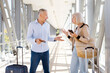 © Anastasiya - Mature couple arguing while waiting at airport with suitcases and passports