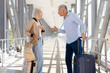 © Anastasiya - Mature couple arguing at airport while standing with luggage at hall