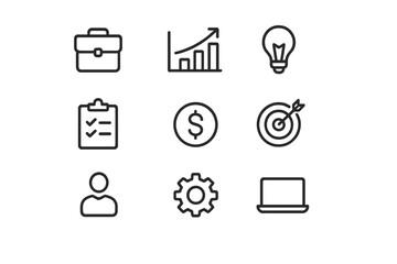 uniform icon set. equal spacing between icons and equal margins on the edges. uniform icon size acro
