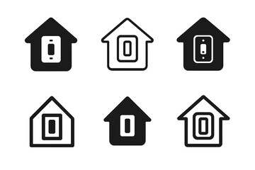 Wall Mural - Minimalist Light Switch Designs. Light switch plate. Set Logo of Home: minimalist switch plate icon. harmonious logo variations of the same emblematic concept,