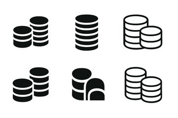 Wall Mural - Trade Logo Variations. Trade. Set Logo of Trade: coins stack. harmonious logo variations of the same emblematic concept, each with different artistic