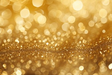 Wall Mural - Golden bokeh backgrounds glitter illuminated.