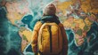 © Phetdaoheuang - Exploring the world a traveler contemplating a map outdoor environment inspirational viewpoint