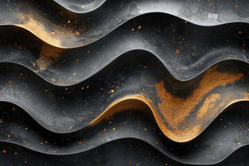 Canvas Print - Flowing Rice Wine River with Meandering Curves and Ink Particles
