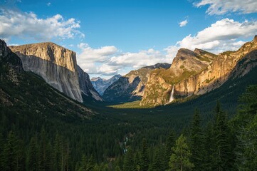 Wall Mural - Scenic view of a mountainous terrain with a natural setting