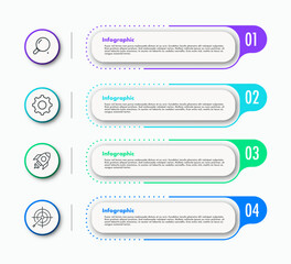 Wall Mural - Infographic template 4 options or step 3d color style for start up, logic analysis, presentation, business strategy, theory basic operation vector 10 eps