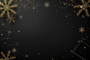 Wall Mural - festive greetings for christmas and new year against a dark backdrop with snowflake design, overhead