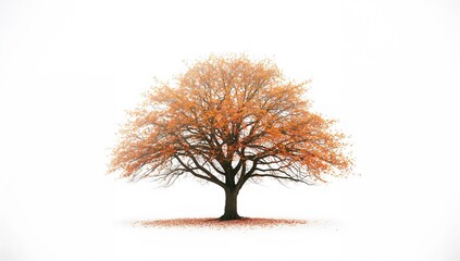 Wall Mural - Isolated trees set against a plain white backdrop