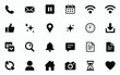 © adobe - Scalable vector graphics collection of diverse communication and utility icons for digital interfaces silhouette vector illustration white background
