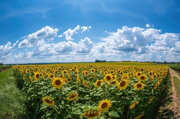 Wall Mural - Expansive Sunflower Meadow in Full Bloom