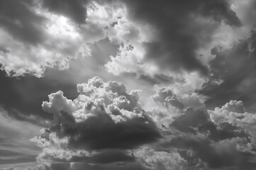 Wall Mural - Black and white cloud formations