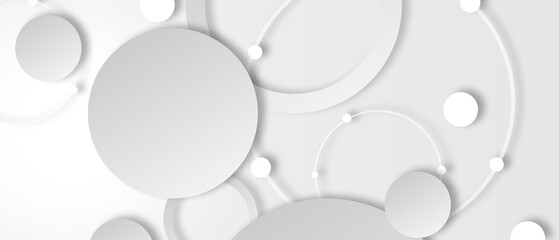 Wall Mural - modern white and gray circle gradient trendy background