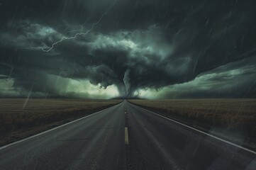 Wall Mural - Journey towards the tempest (photo collection with enhanced grain and texture)