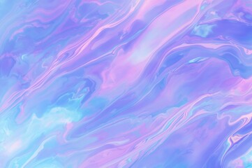 Wall Mural - Futuristic abstract design featuring iridescent and fluorescent pastel blues, purples, and pinks in a smooth, flowing pattern