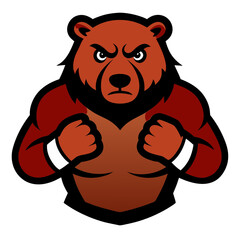 grizzly bear wearing boxing gloves sports mascot
